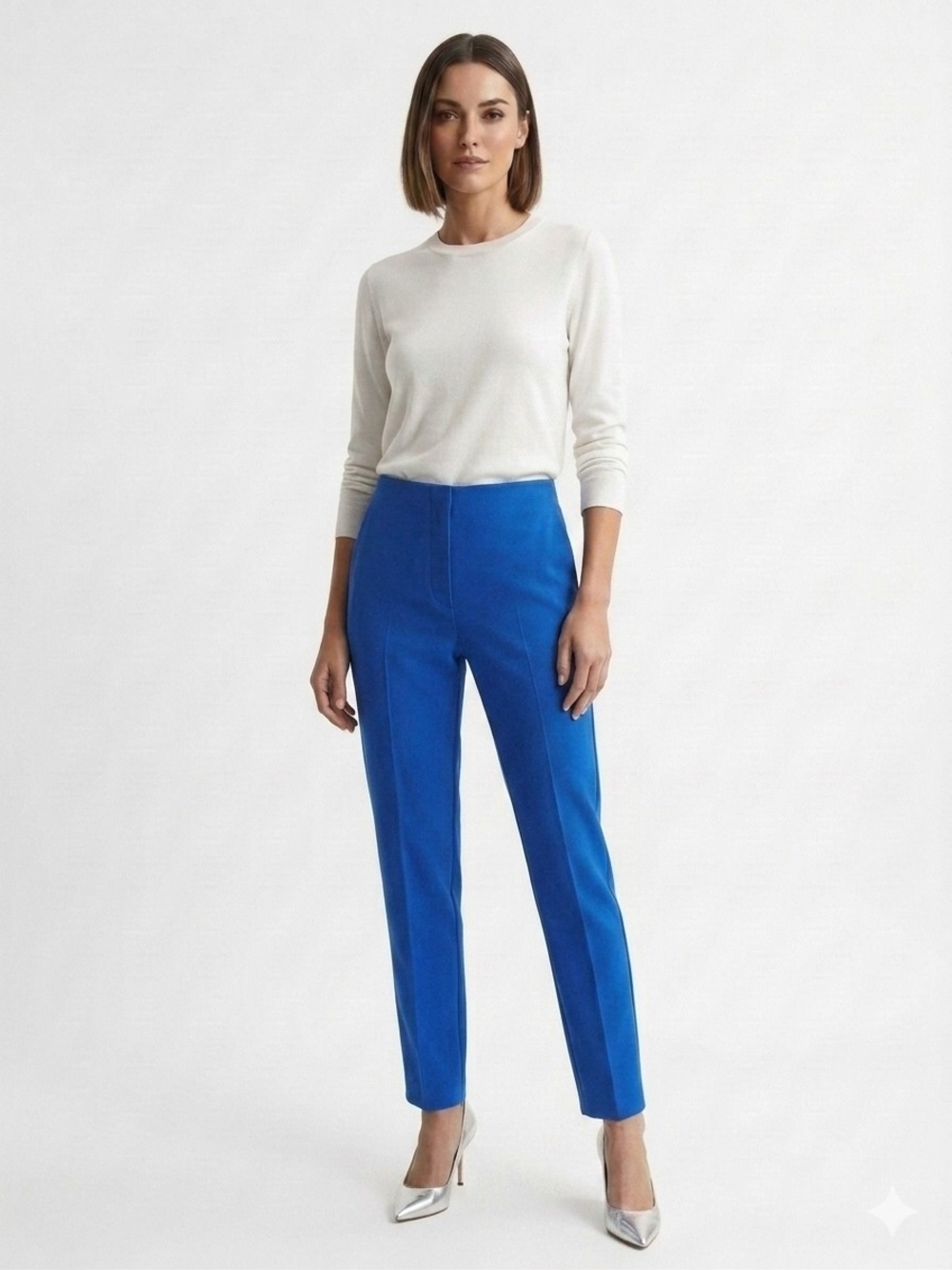 Calvin Klein Royal Blue Tailored High-Waist Trousers